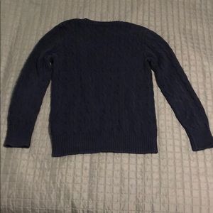 Polo by Ralph Lauren Shirts & Tops - Navy Polo Cable-Knit Sweater Polo by Ralph Lauren Shirts & Tops - Navy Polo Cable-Knit Sweater